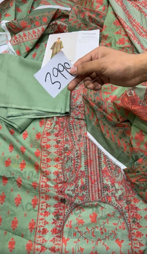 Sapphire Embroidered Lawn Fabric 3PC Summer SP-020