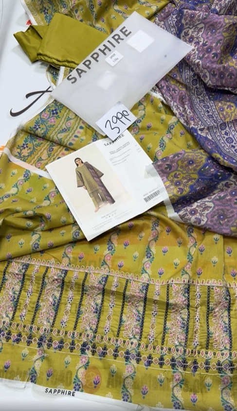 Sapphire Embroidered Lawn Fabric 3PC Summer SP-011