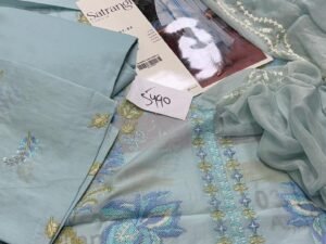Parishay Mahnur Satrangi Embroidered Lawn Fabric 3PC Summer PR-007