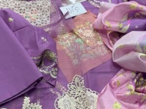 Bin Ilyas Mehroze Luxury Embroidered Lawn Fabric 3PC Summer BI-028