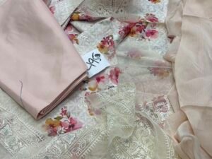 GulAhmed Embroidered Lawn Fabric Leftover 3PC Summer GA-010