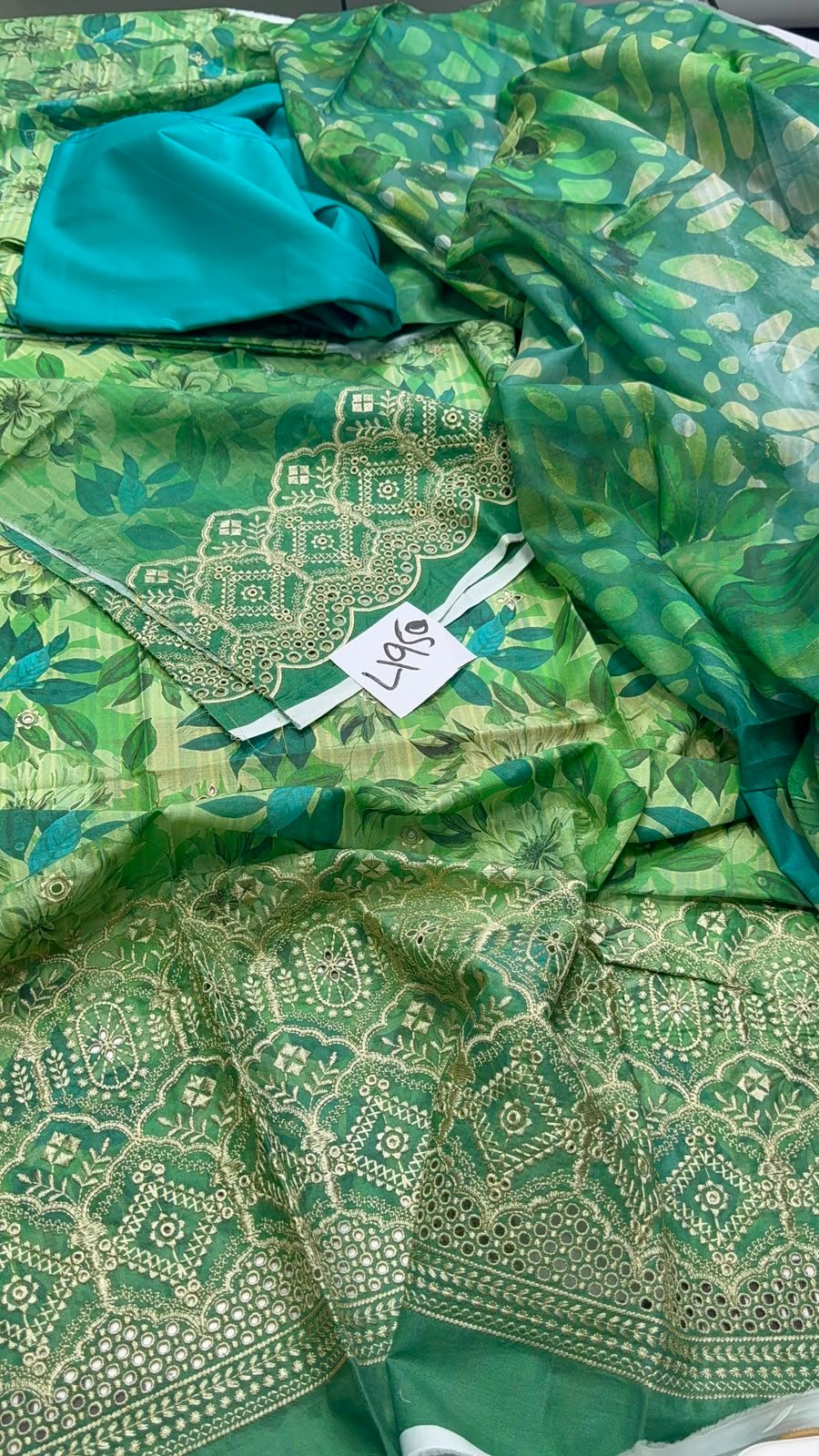 GulAhmed Embroidered Lawn Fabric Leftover 3PC Summer GA-015