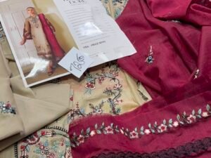 Bin Ilyas Heritage Dore Luxury Embroidered Lawn Fabric 3PC Summer BI-025