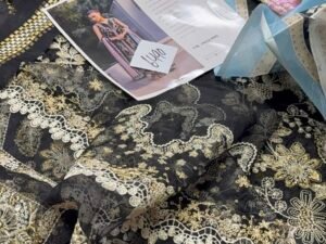 Bin Ilyas Heritage Dore Luxury Embroidered Lawn Fabric 3PC Summer BI-046