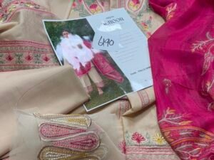 Bin Ilyas Suroor Luxury Embroidered Lawn Fabric 3PC Summer BI-033