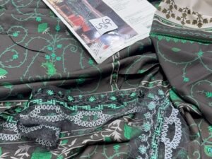 Charizma Embroidered Staple Linen Fabric 3PC Winter CZ-004