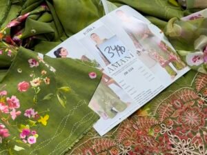 Johra Amani Embroidered Slub Staple Linen Fabric 3PC Winter JR-0011