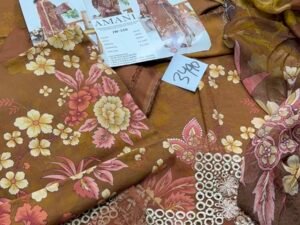 Johra Amani Embroidered Slub Staple Linen Fabric 3PC Winter JR-0012