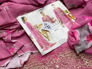 Johra Amani Embroidered Slub Staple Linen Fabric 3PC Winter JR-0015