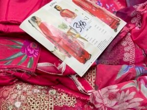 Johra Amani Embroidered Slub Staple Linen Fabric 3PC Winter JR-0016