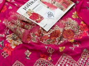 Johra Shehneela Embroidered Slub Staple Linen Fabric 3PC Winter JR-008