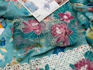 Johra Shehneela Embroidered Slub Staple Linen Fabric 3PC Winter JR-009