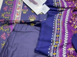 Beechtree Printed Silk Linen Fabric 3PC Winter BT-003