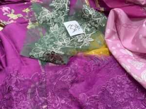 Qalamkar Luxury Embroidered Fabric Leftover 3PC Winter QR-005