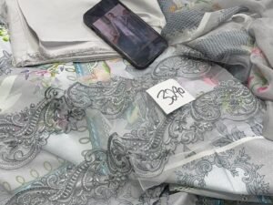 Qalamkar Luxury Embroidered Fabric Leftover 3PC Winter QR-007
