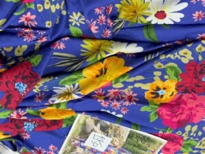 Rainbow Printed Slub Marina Linen Fabric 2PC Winter RB-012