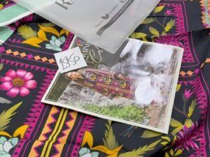 Rainbow Printed Slub Marina Linen Fabric 2PC Winter RB-013