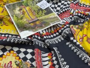 Rainbow Printed Slub Marina Linen Fabric 2PC Winter RB-007
