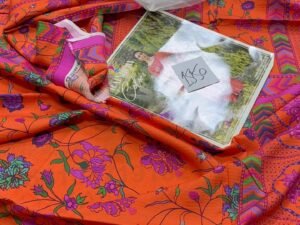 Rainbow Printed Slub Marina Linen Fabric 2PC Winter RB-008