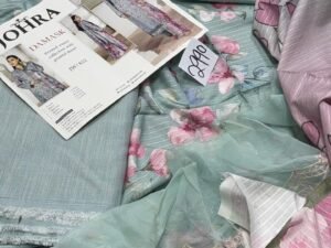 Johra Damask Embroidered & Printed Dhanak Fabric 3PC Winter JR-077