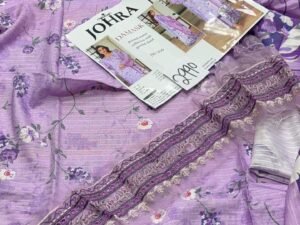 Johra Damask Embroidered & Printed Dhanak Fabric 3PC Winter JR-078