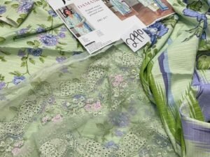 Johra Damask Embroidered & Printed Dhanak Fabric 3PC Winter JR-080