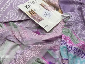 Johra Manara Marina Linen Embroidered & Printed Dhanak Fabric 3PC Winter JR-085