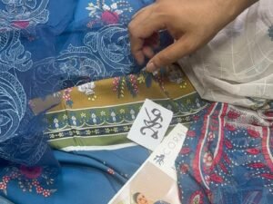 Coral Embroidered & Printed Linen Fabric 3PC Winter CL-012