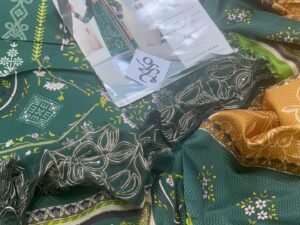 Coral Embroidered & Printed Linen Fabric 3PC Winter CL-015