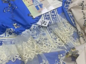 Coral Embroidered & Printed Linen Fabric 3PC Winter CL-016