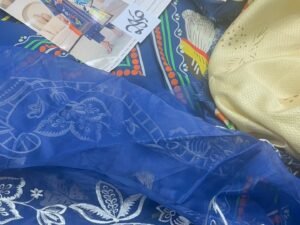 Coral Embroidered & Printed Linen Fabric 3PC Winter CL-019